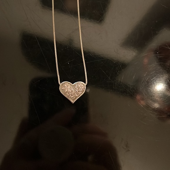 Silver with light pink gems pendant necklace - Picture 3 of 4